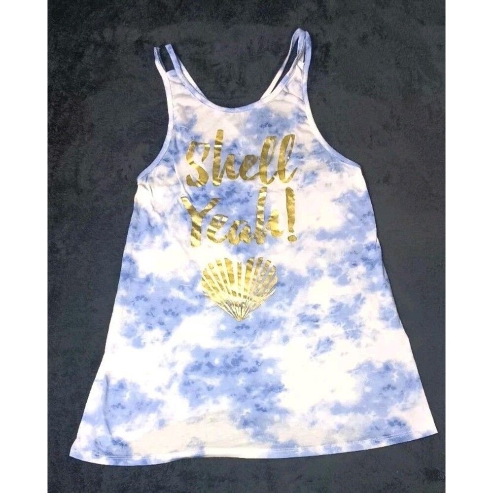 Francescas Shell Yeah Tank Top Beach Swim Cover Up Dress M Tie Dye Mermaidcore